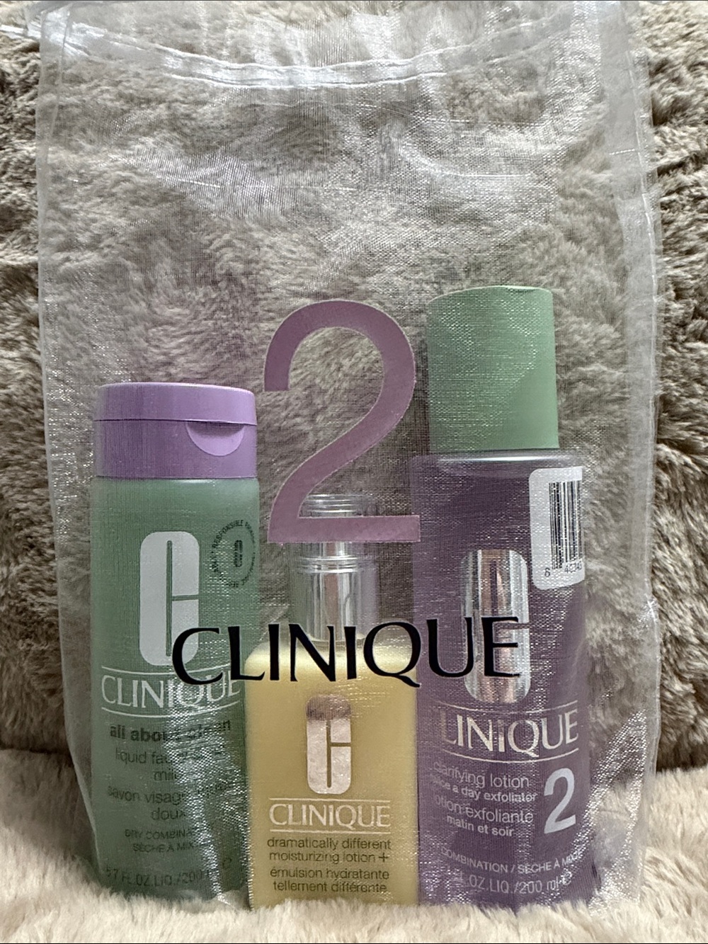 Clinique Skincare Trio — Green, Yellow, Purple